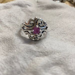 Spanish laced ring with pink sapphire
